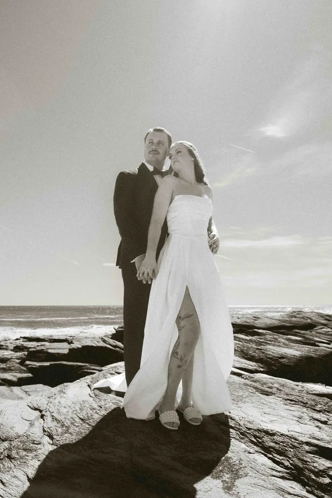 K. & C.'s wedding at Beavertail State Park, Rhode Island, photograph 31 of 42