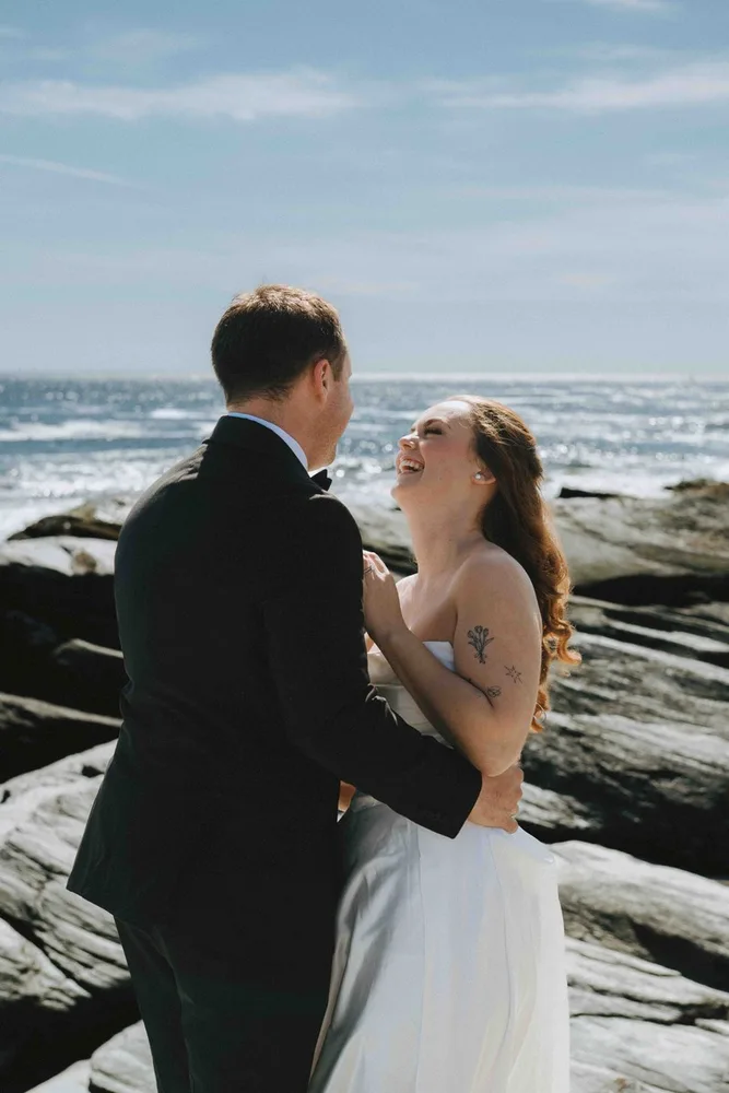 K. & C.'s wedding at Beavertail State Park, Rhode Island, photograph 33 of 42