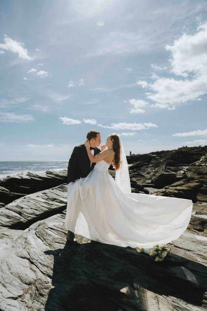 K. & C.'s wedding at Beavertail State Park, Rhode Island, photograph 39 of 42