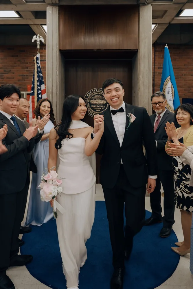 J. & B.'s city hall wedding at Boston City Hall, photograph 5 of 28