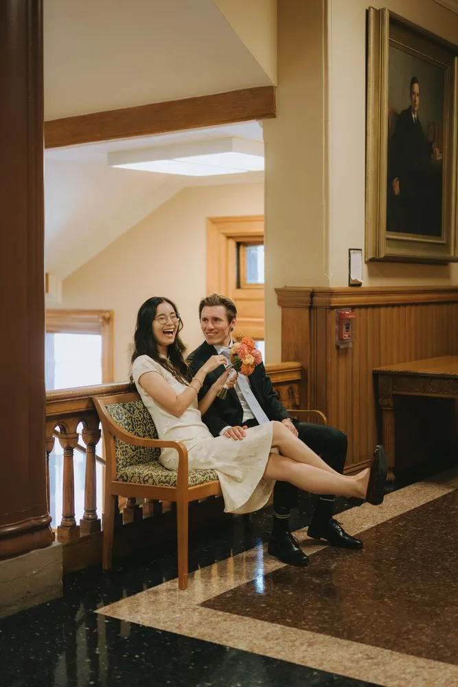 J. & M.'s city hall wedding at Cambridge City Hall, photograph 1 of 35