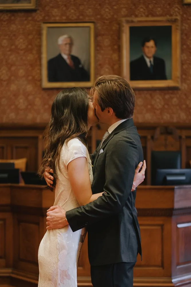 J. & M.'s city hall wedding at Cambridge City Hall, photograph 10 of 35
