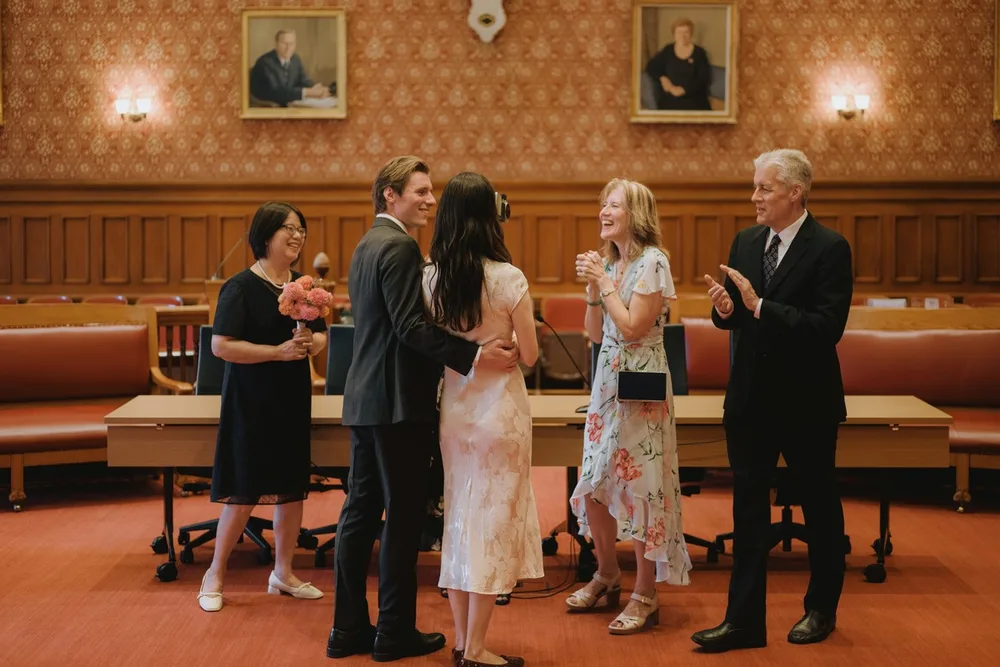 J. & M.'s city hall wedding at Cambridge City Hall, photograph 11 of 35