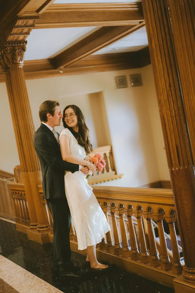 J. & M.'s city hall wedding at Cambridge City Hall, photograph 31 of 35