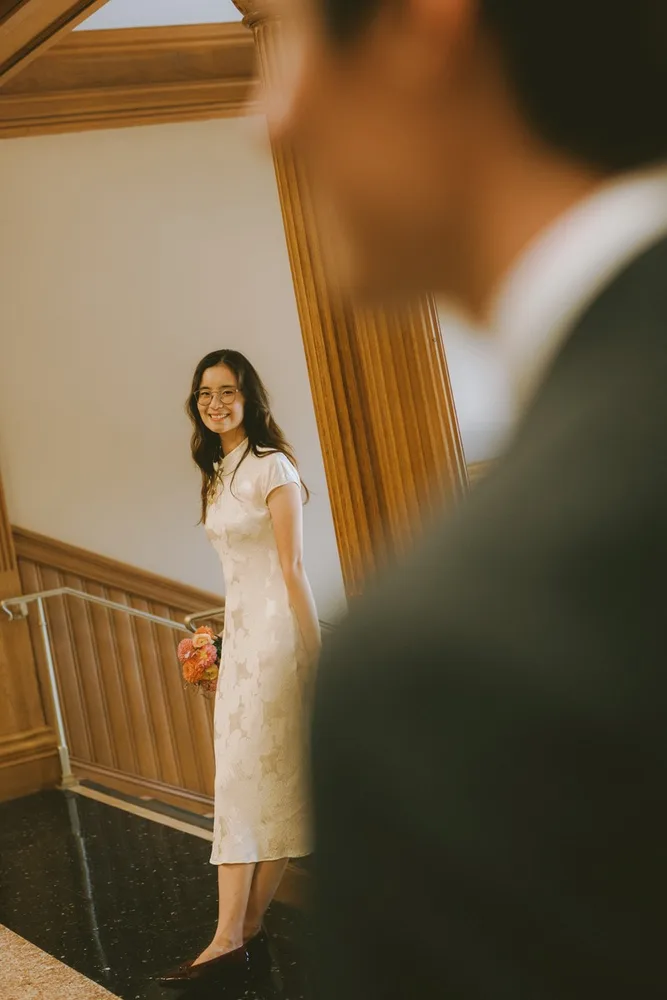 J. & M.'s city hall wedding at Cambridge City Hall, photograph 33 of 35