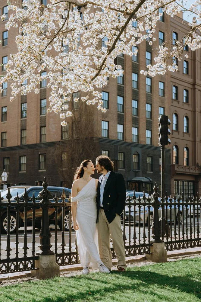 N. & S.'s engagement session at Charles River Esplanade, photograph 2 of 22