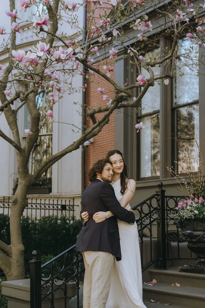 N. & S.'s engagement session at Charles River Esplanade, photograph 9 of 22