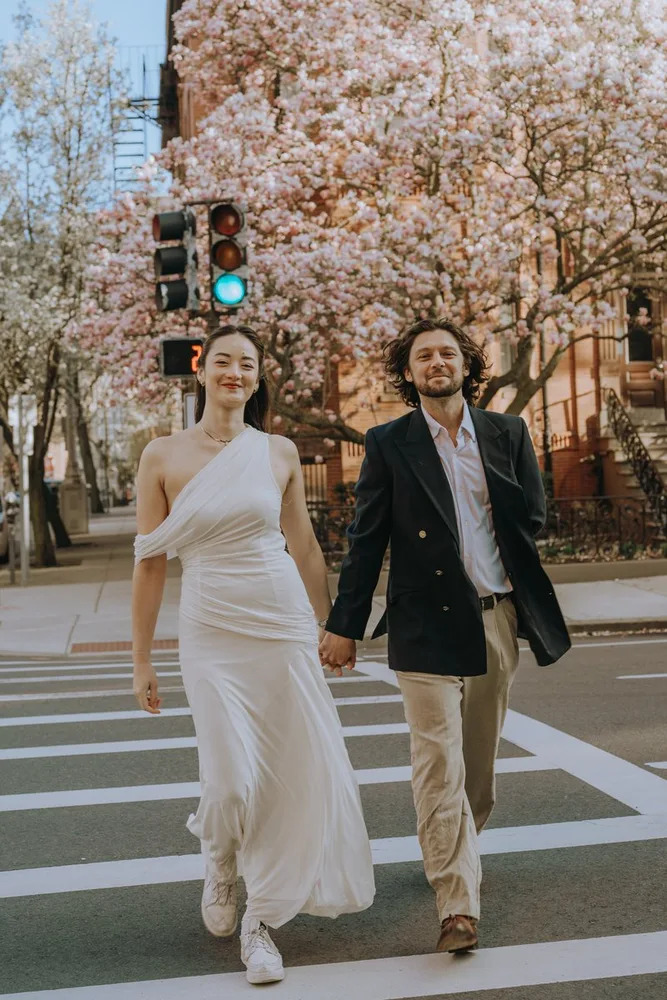 N. & S.'s engagement session at Charles River Esplanade, photograph 18 of 22