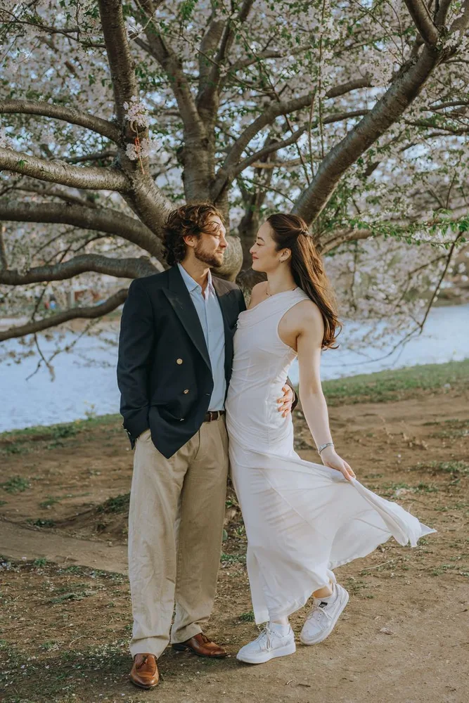 N. & S.'s engagement session at Charles River Esplanade, photograph 21 of 22