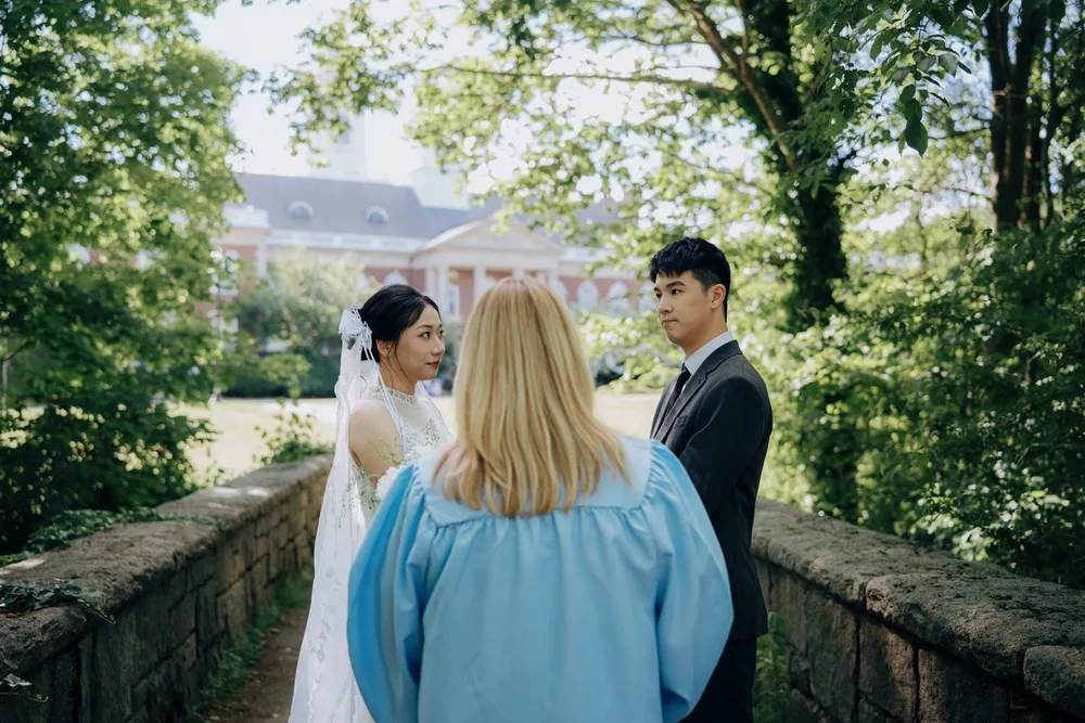 A. & C.'s city hall wedding at Newton City Hall, photograph 9 of 41