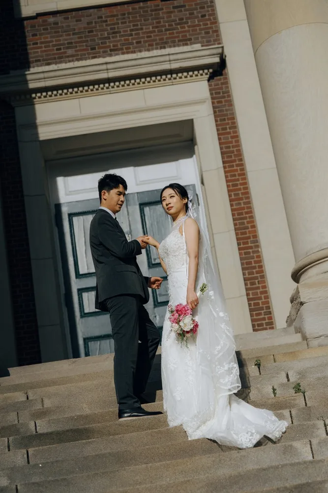 A. & C.'s city hall wedding at Newton City Hall, photograph 35 of 41