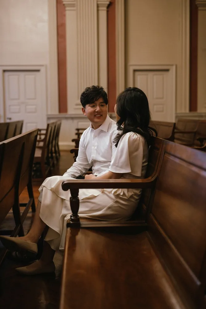 G. & A.'s city hall wedding at Newton City Hall, photograph 6 of 17